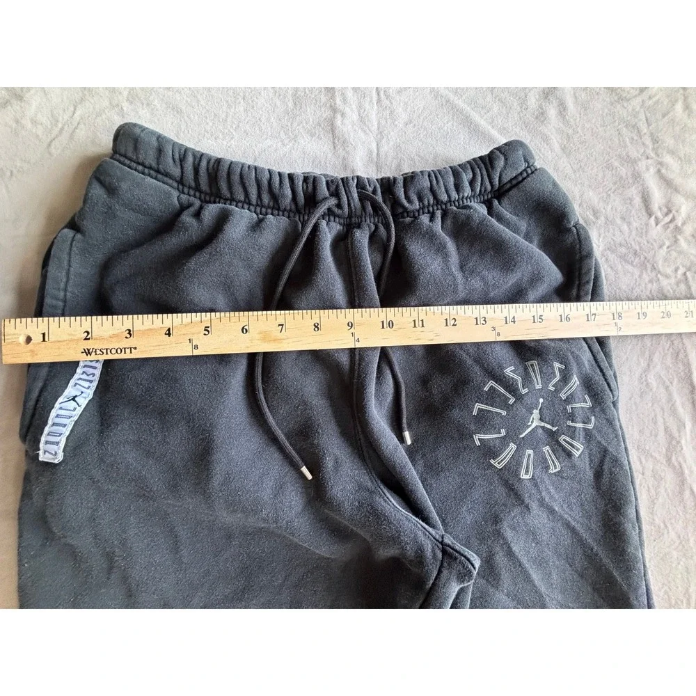 Nike Air Jordan Jumpman Sweatpants Faded Black Graphic Fleece Joggers Mens Small